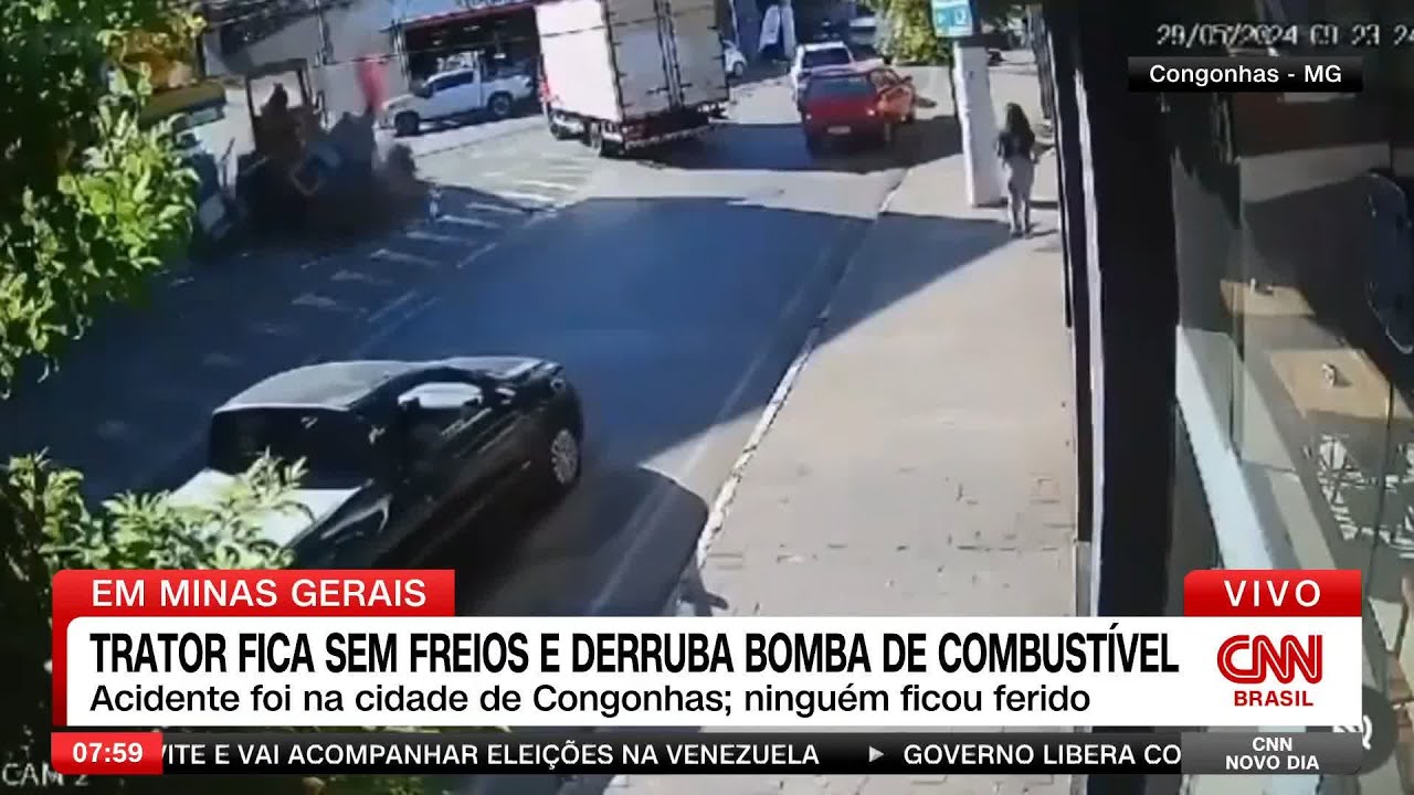 Trator desgovernado atinge bomba de combustíveis em MG | CNN NOVO DIA