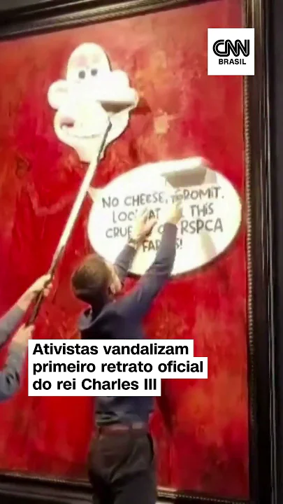 Ativistas vandalizam primeiro retrato oficial do rei Charles III